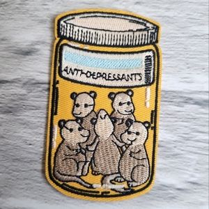 Opossum Anti Depressants Silly Cute Embroidered Iron on Patch